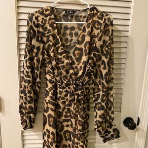 Lulus’s leopard print airy dress, size medium